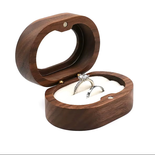 Wholesale Luxury Walnut Earring Jewelry Cufflink Gift Packaging Wood Ring Box with Window