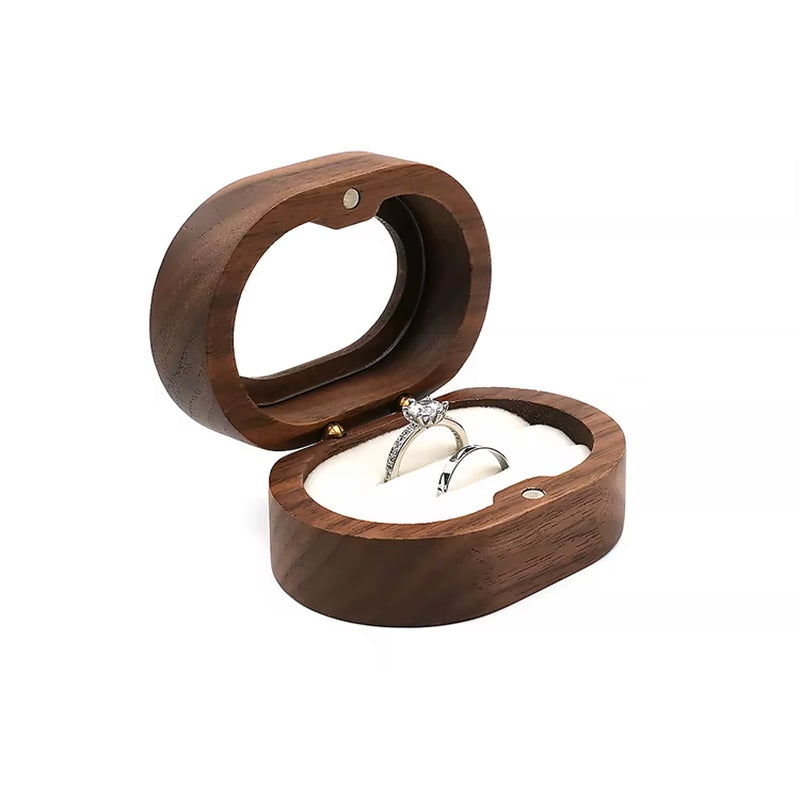 Wholesale Luxury Walnut Earring Jewelry Cufflink Gift Packaging Wood Ring Box with Window