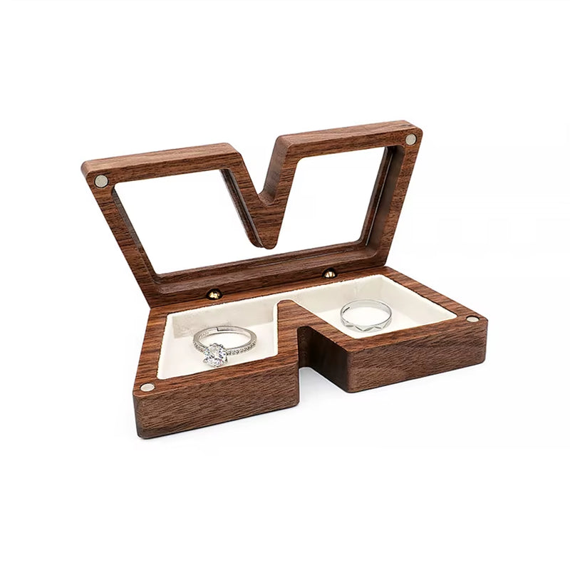 Wholesale Unique Luxury Walnut Pendant Earring Necklace Packaging Wooden Box for Ring Jewelry