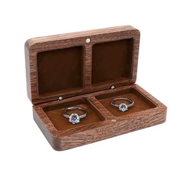 Wholesale Custom Logo Luxury Necklace Jewellery Packaging Walnut Wood Ring Jewelry Box