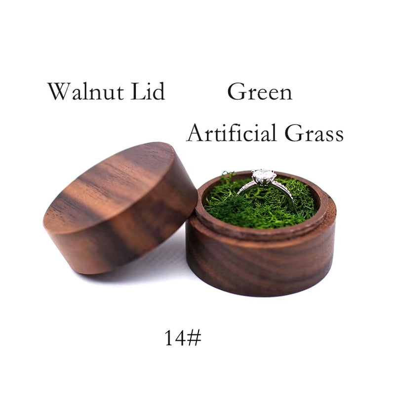 Wholesale Luxury Small Jewelry Gift Packaging round Wooden Wedding Ring Box with Window