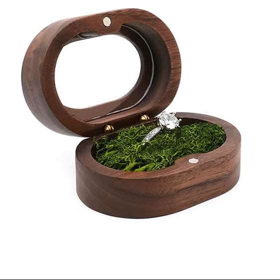 Wholesale Luxury Walnut Earring Jewelry Cufflink Gift Packaging Wood Ring Box with Window