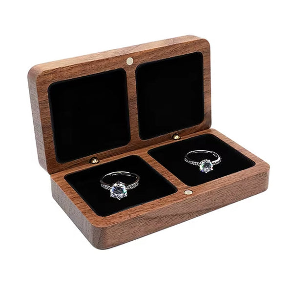 Wholesale Custom Logo Luxury Necklace Jewellery Packaging Walnut Wood Ring Jewelry Box