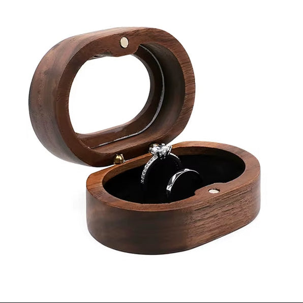 Wholesale Luxury Walnut Earring Jewelry Cufflink Gift Packaging Wood Ring Box with Window