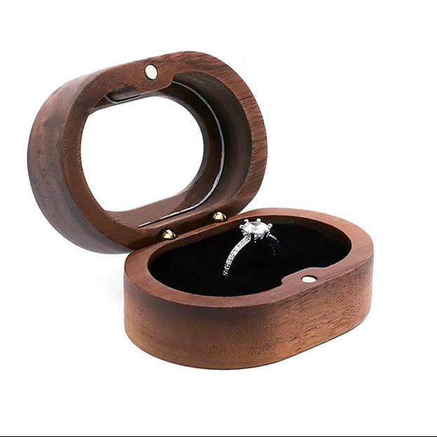 Wholesale Luxury Walnut Earring Jewelry Cufflink Gift Packaging Wood Ring Box with Window