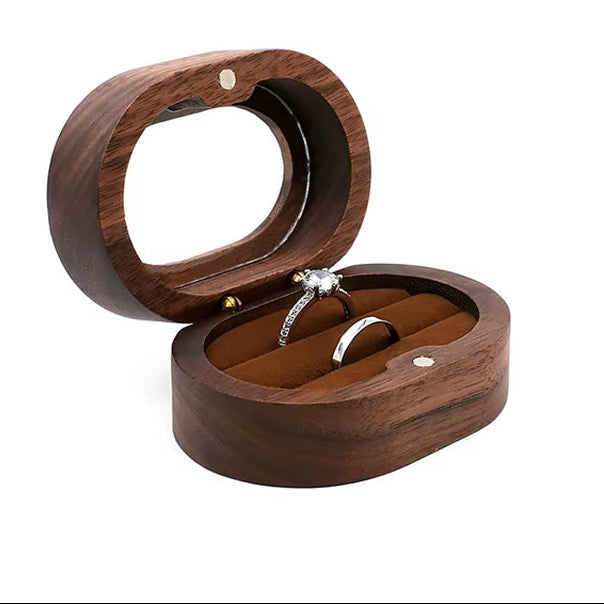 Wholesale Luxury Walnut Earring Jewelry Cufflink Gift Packaging Wood Ring Box with Window