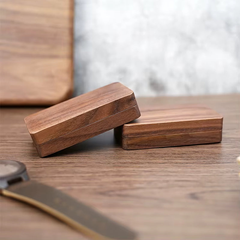 Wholesale Custom Logo Luxury Necklace Jewellery Packaging Walnut Wood Ring Jewelry Box