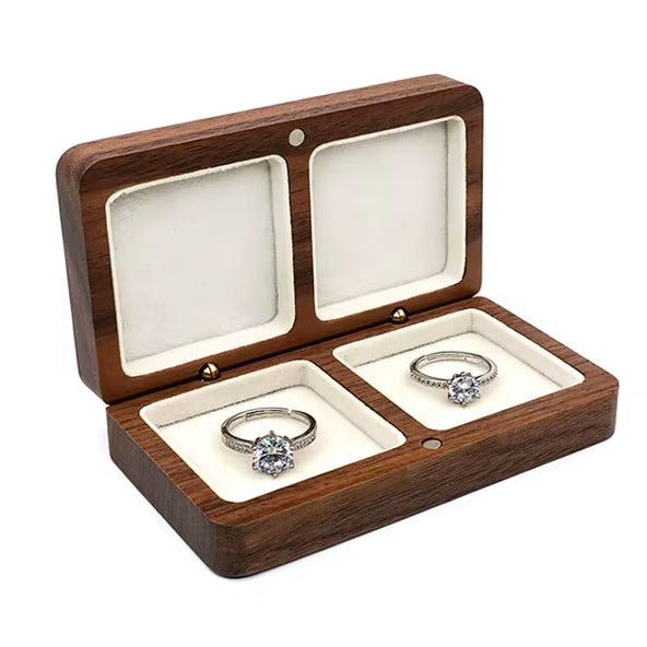 Wholesale Custom Logo Luxury Necklace Jewellery Packaging Walnut Wood Ring Jewelry Box