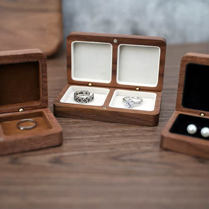 Wholesale Custom Logo Luxury Necklace Jewellery Packaging Walnut Wood Ring Jewelry Box