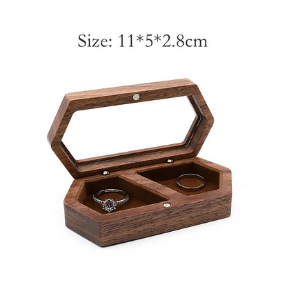 Wholesale Luxury Necklace Pendant Packaging Walnut Ring Jewelry Box Wood with Window