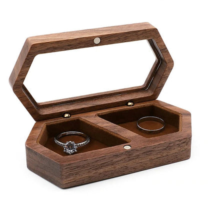 Wholesale Luxury Necklace Pendant Packaging Walnut Ring Jewelry Box Wood with Window