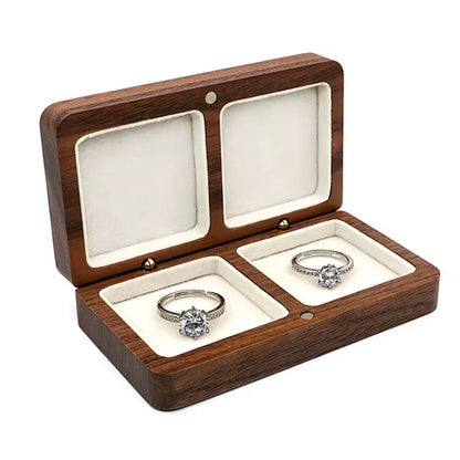 Wholesale Custom Logo Luxury Necklace Jewellery Packaging Walnut Wood Ring Jewelry Box